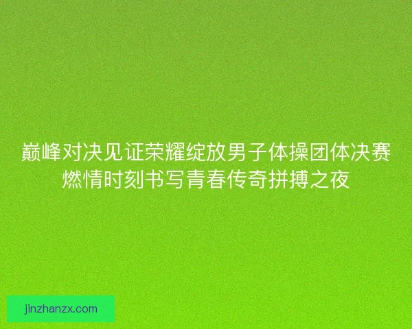 巅峰对决见证荣耀绽放男子体操团体决赛燃情时刻书写青春传奇拼搏之夜