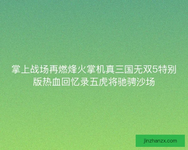 掌上战场再燃烽火掌机真三国无双5特别版热血回忆录五虎将驰骋沙场
